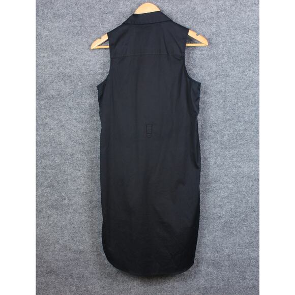 Theory Shirt Dress Women's Size 4 Black Sleeveless Button - Picture 7 of 16